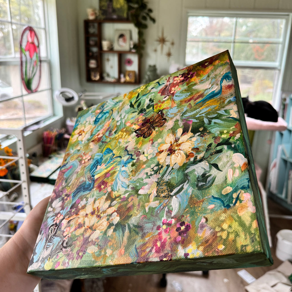 Butterfly Garden Original Painted Canvas #1