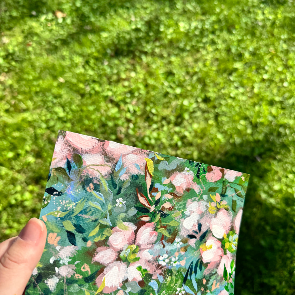 Original Soft Pink Florals Art Paper No. 8