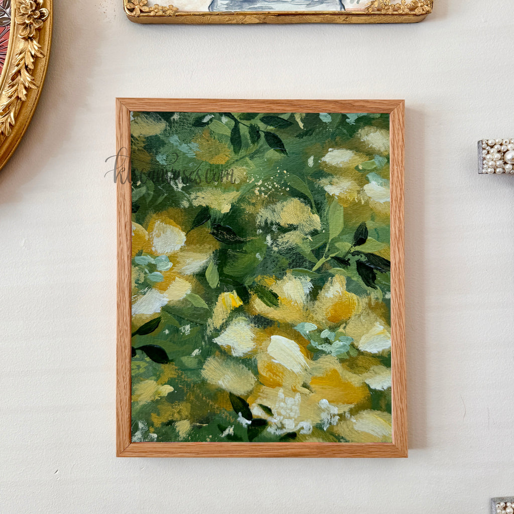 Ella’s Yellow Abstract Garden Art Print Set