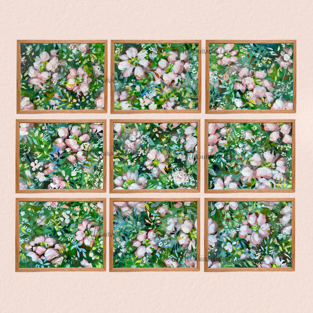 Ella’s Soft Pink Florals Art Print Set