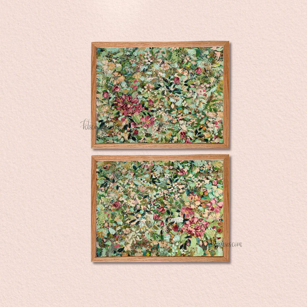 Ella’s Whimsical Abstract Garden Set of 2 Art Prints