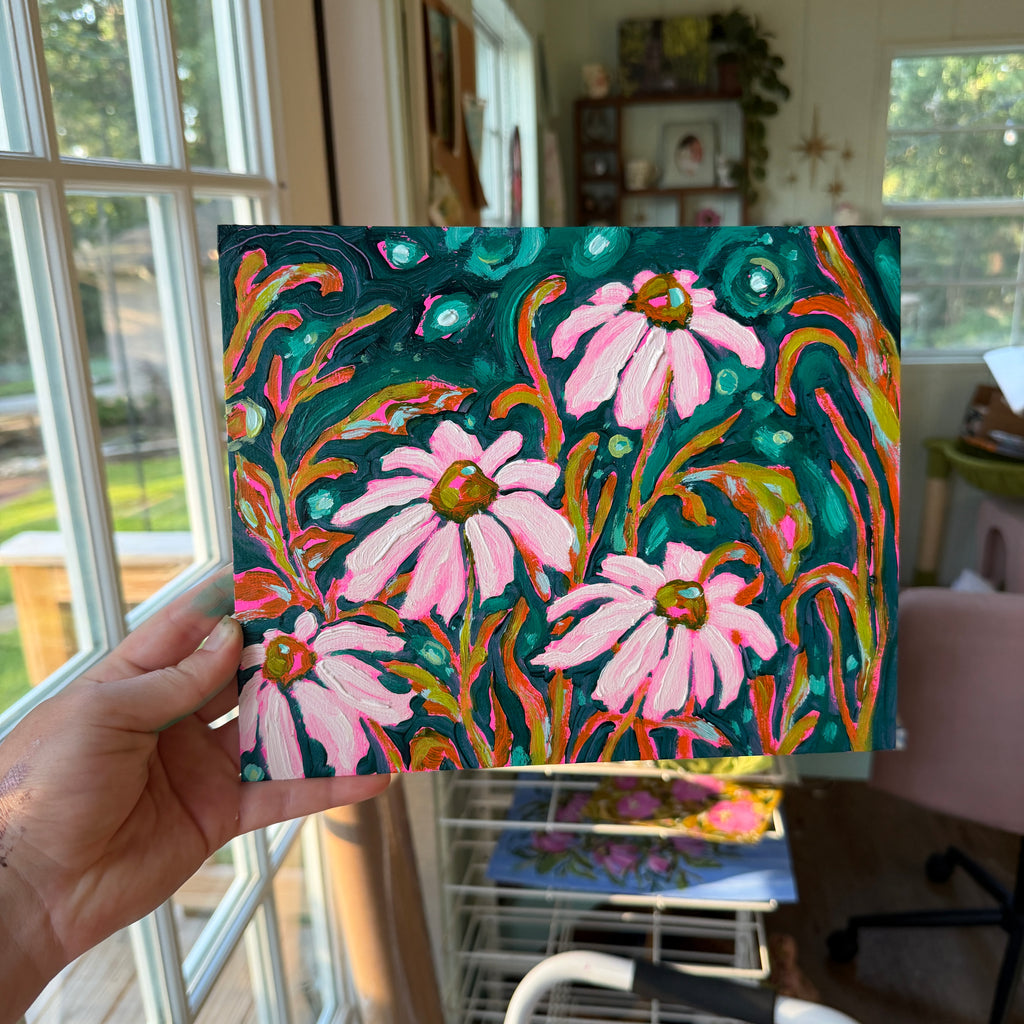 Bright Abstract Garden Original Artboard No. 7 – KT's Canvases