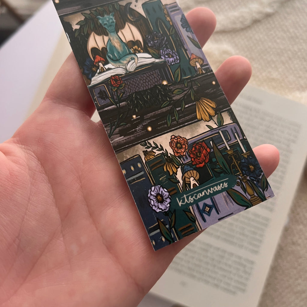 Fantasy Forest Bookshelf Double Sided Bookmark