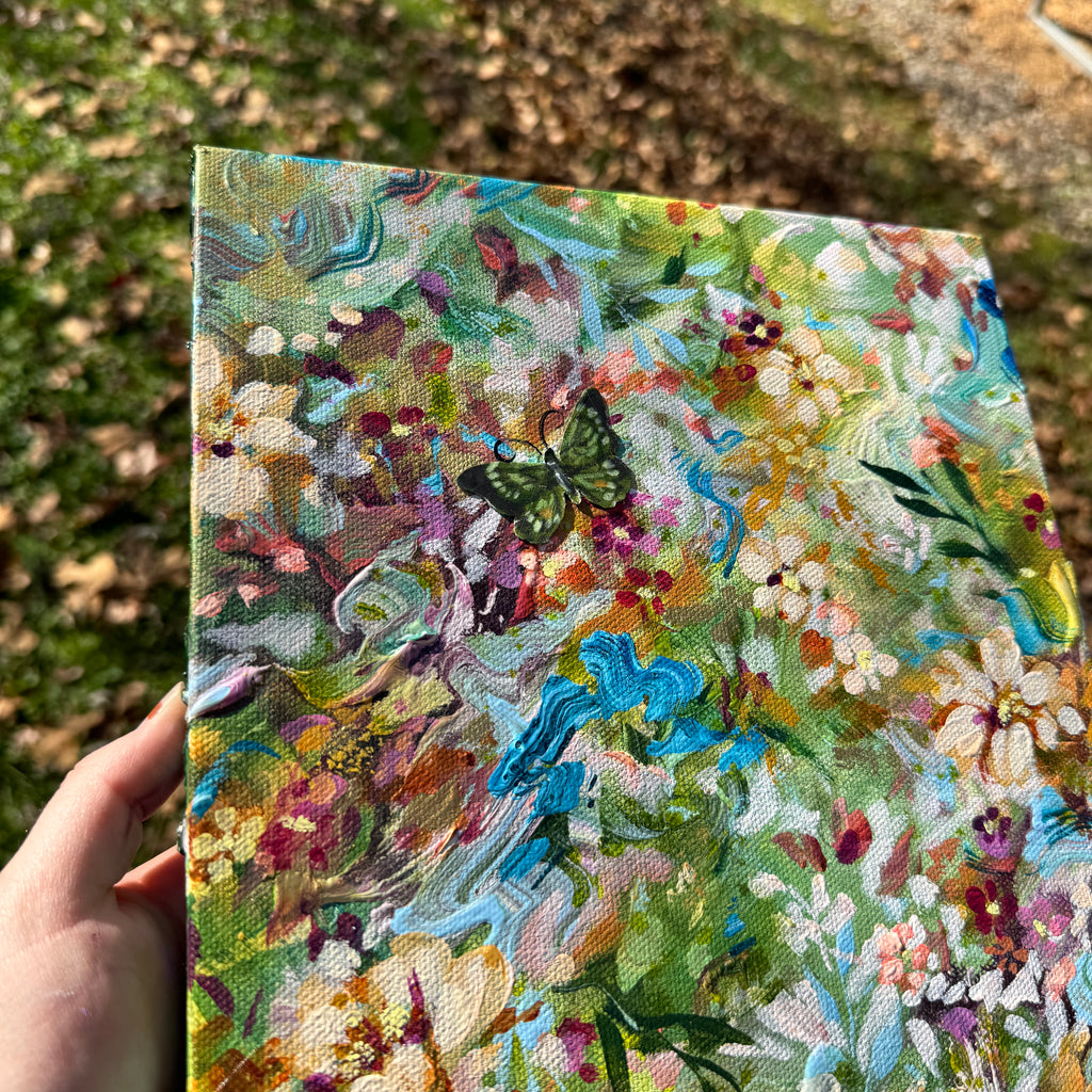 Butterfly Garden Original Painted Canvas #7
