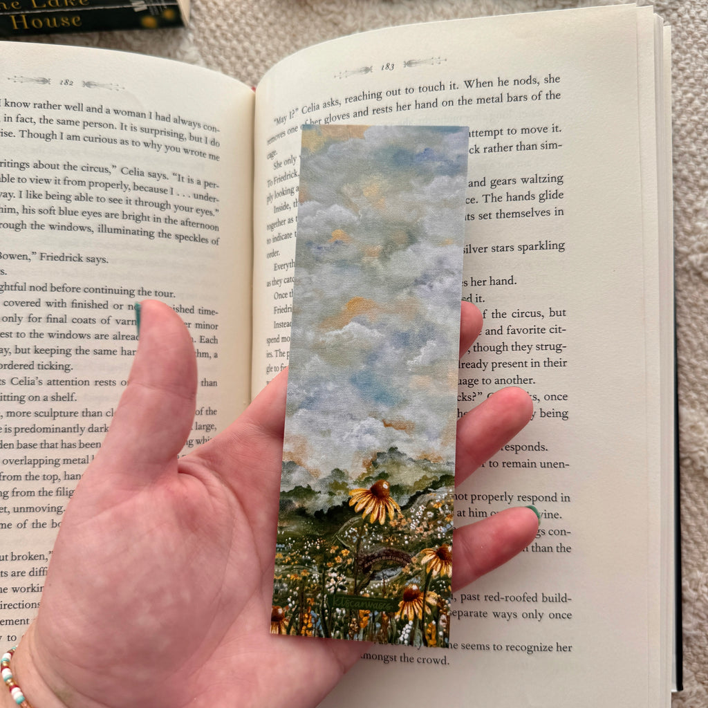 Floral Countryside at Dawn Double Sided Bookmark