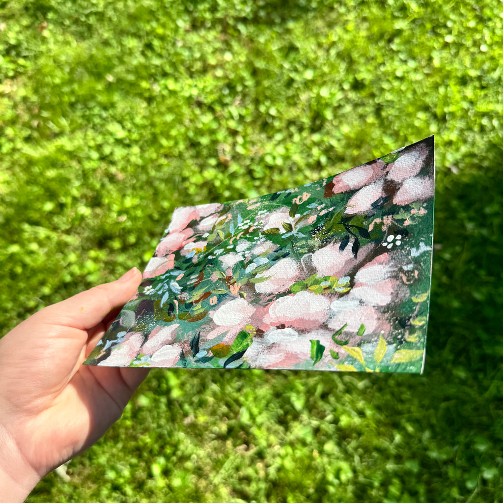Original Soft Pink Florals Art Paper No. 6