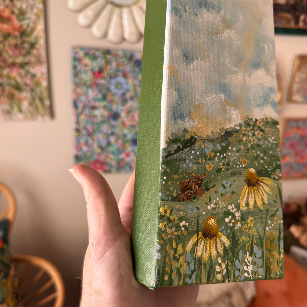 Floral Countryside Set of 3 Original Painted Canvas