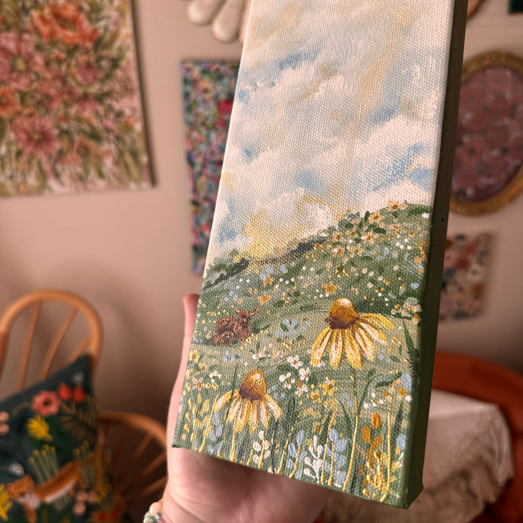 Floral Countryside Set of 3 Original Painted Canvas