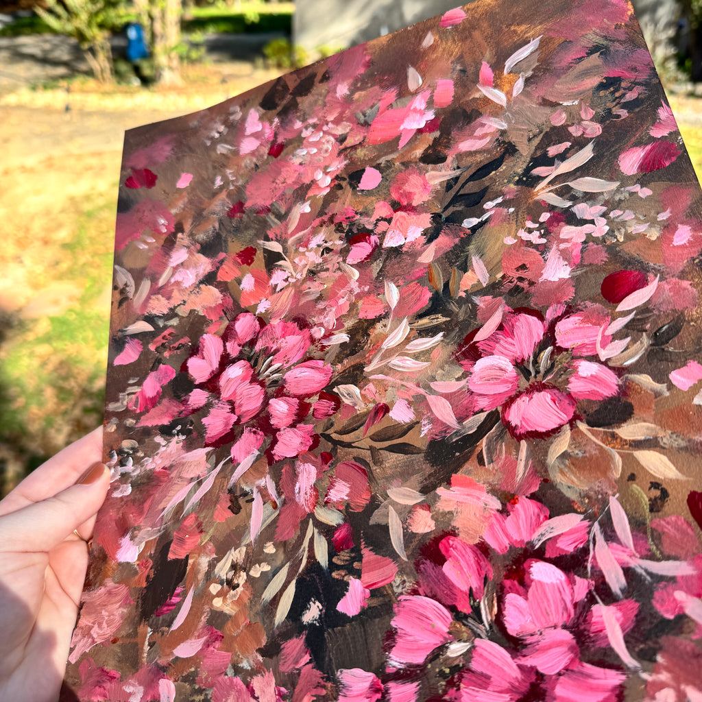 Original Ella’s Fall Abstract Garden Art Paper