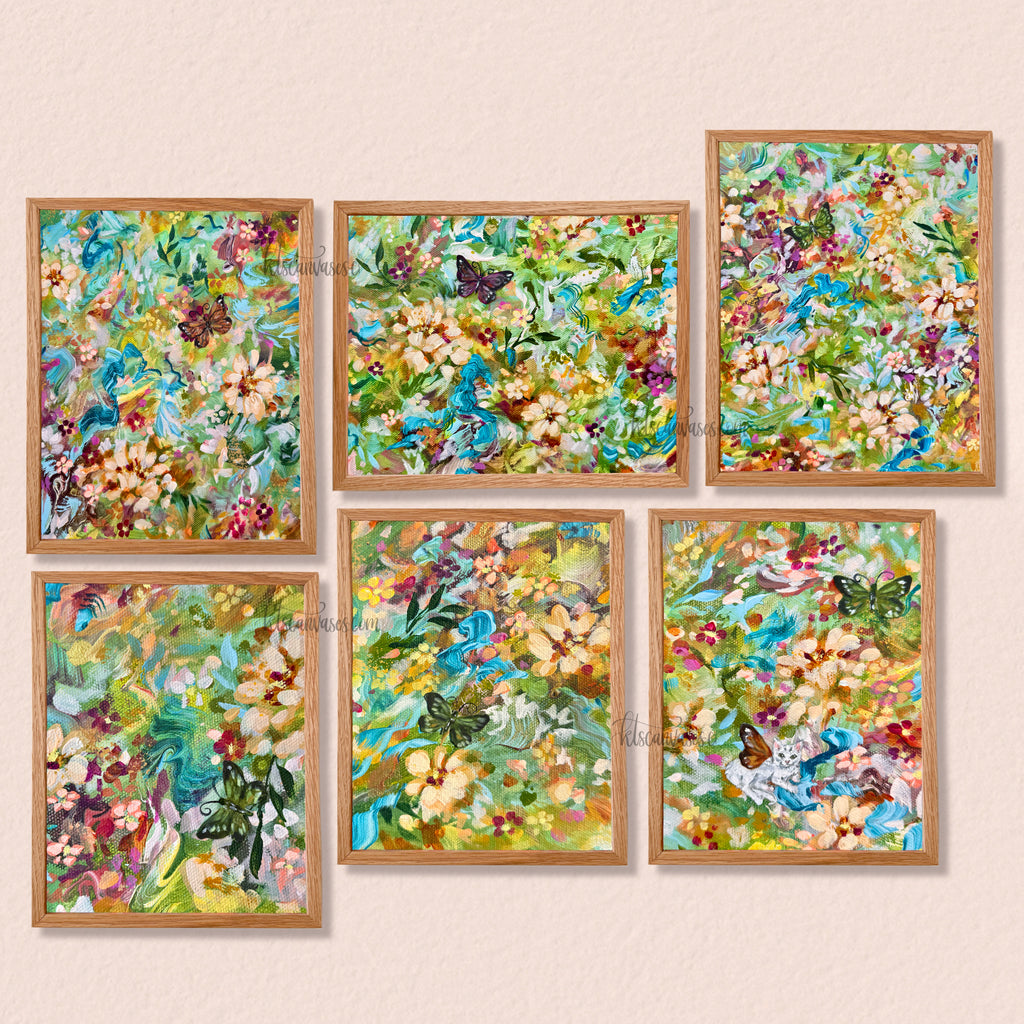 Ella in the Butterfly Garden Art Print Set