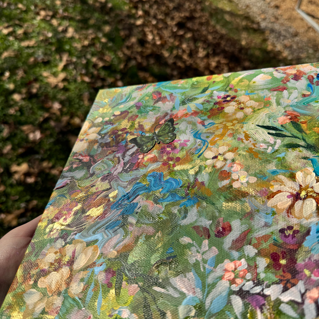 Butterfly Garden Original Painted Canvas #7