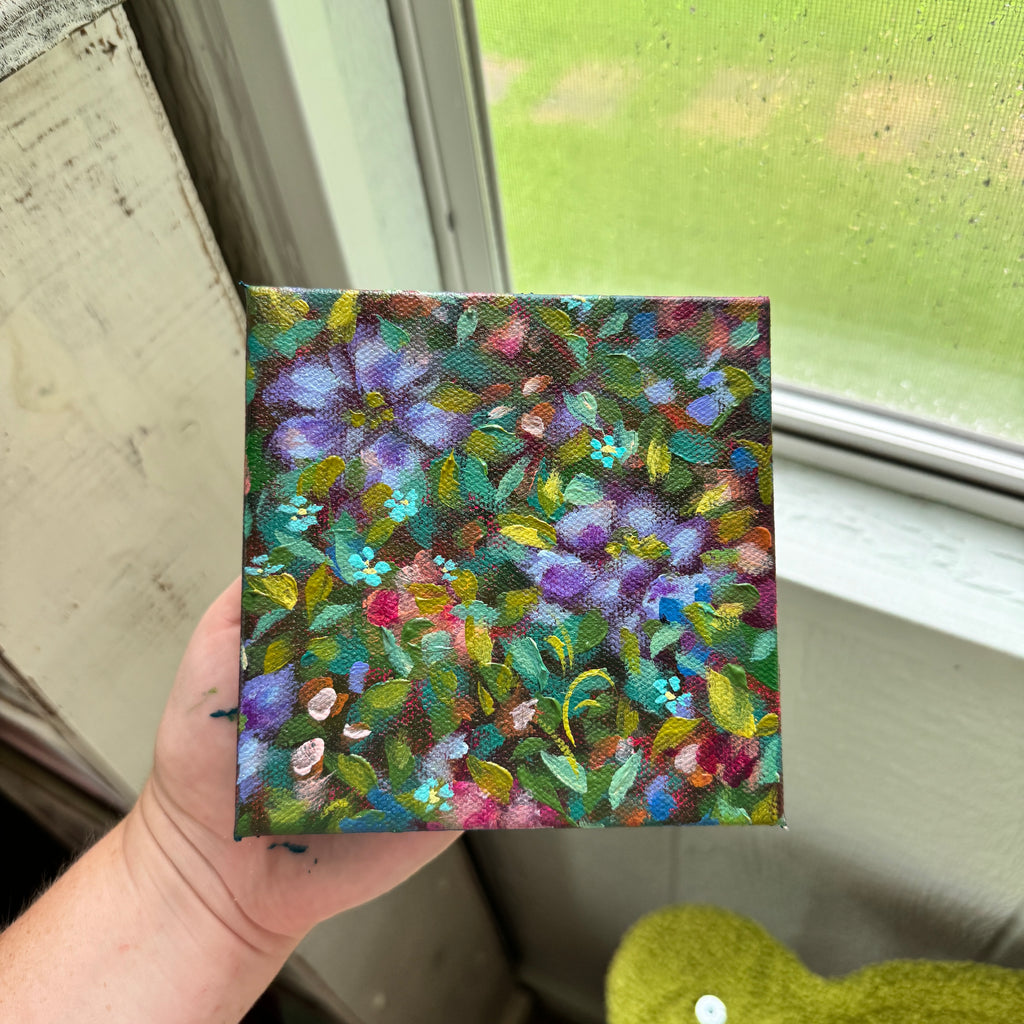 Colorful Florals Original Painted Canvas #6