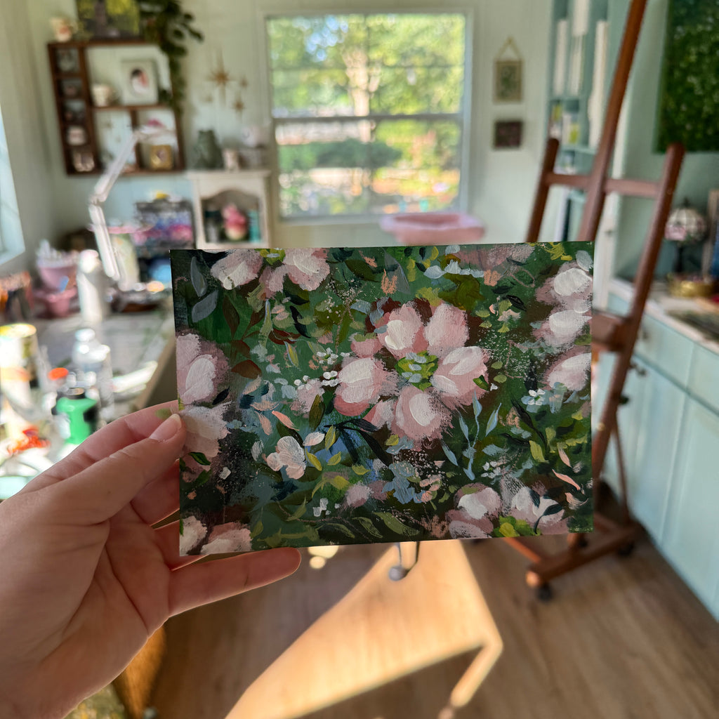 Original Soft Pink Florals Art Paper No. 9