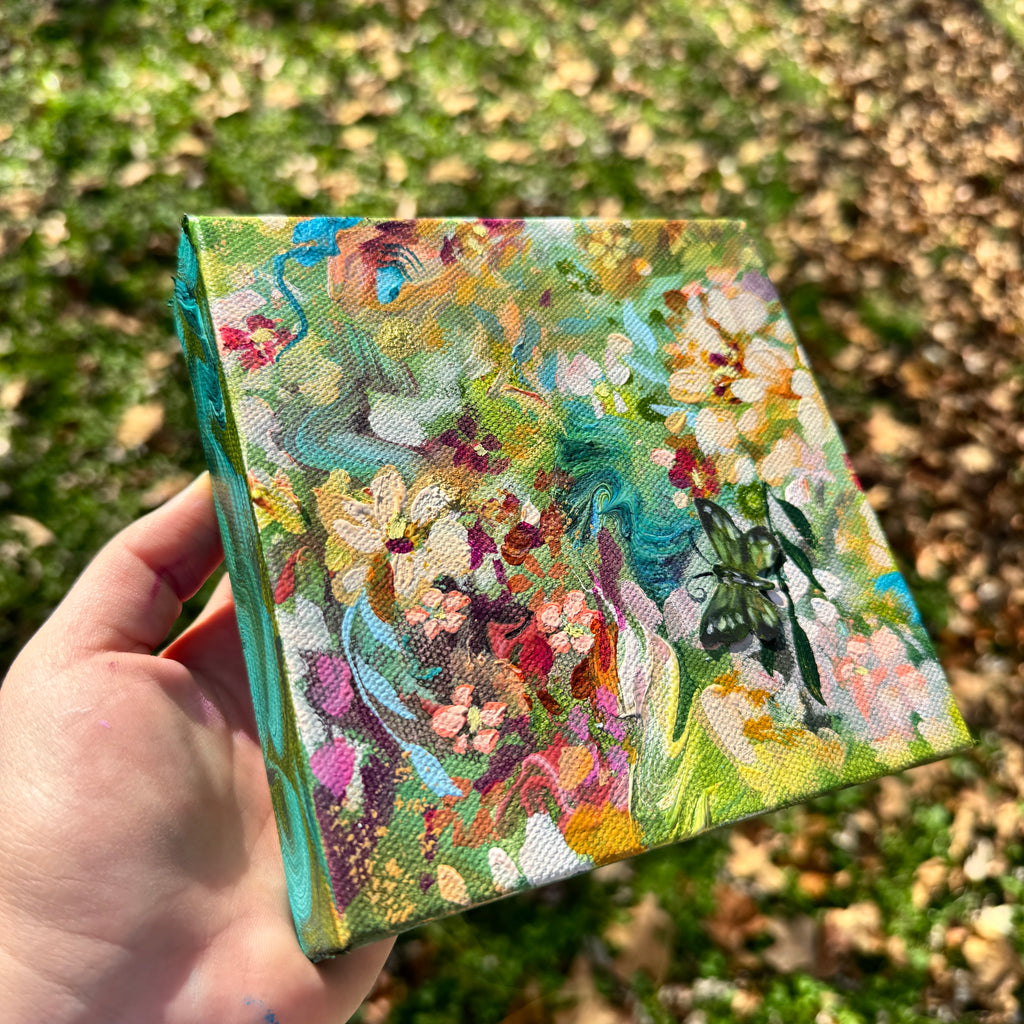 Butterfly Garden Original Painted Canvas #2