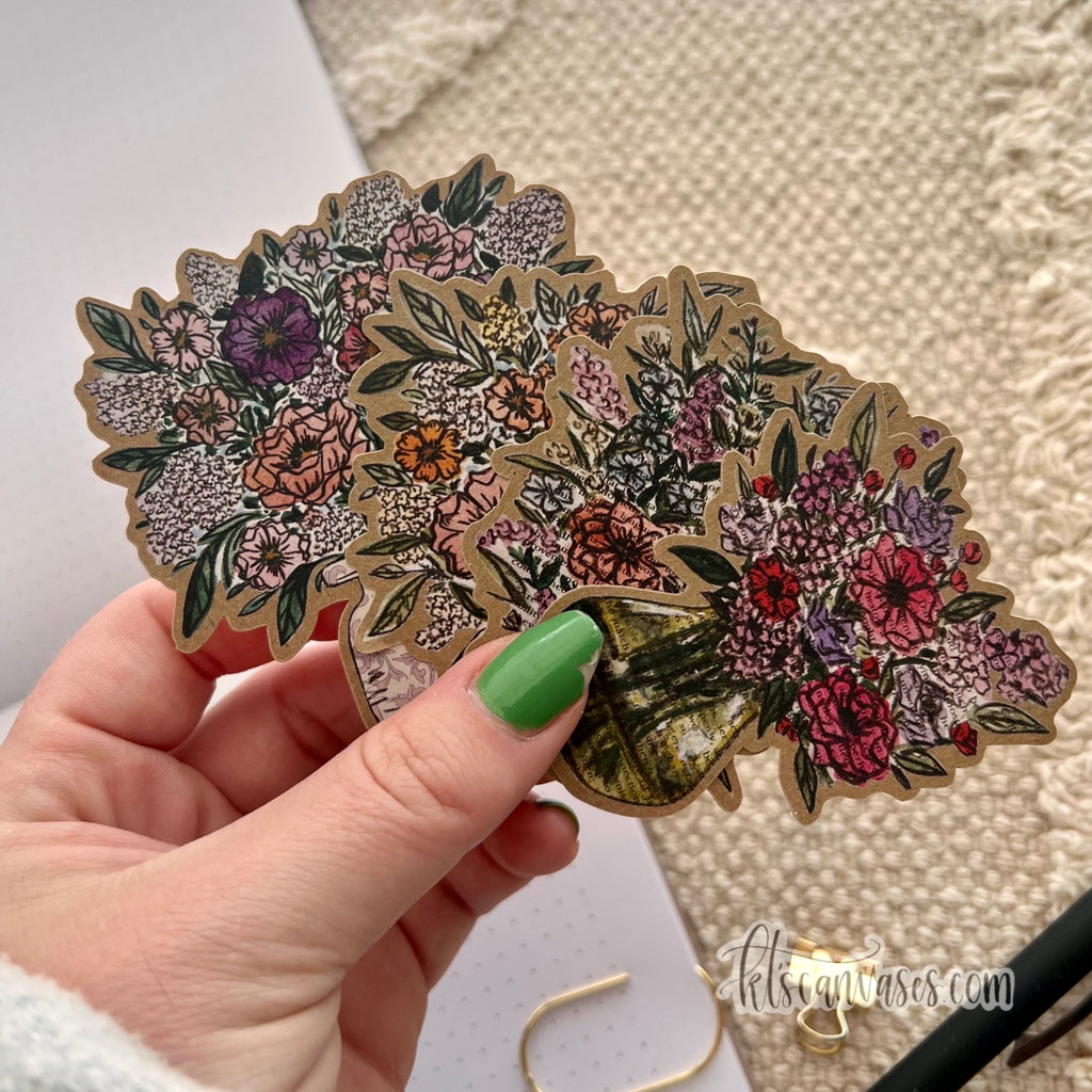 Floral Bouquet Sticker Pack (4 paper stickers included)