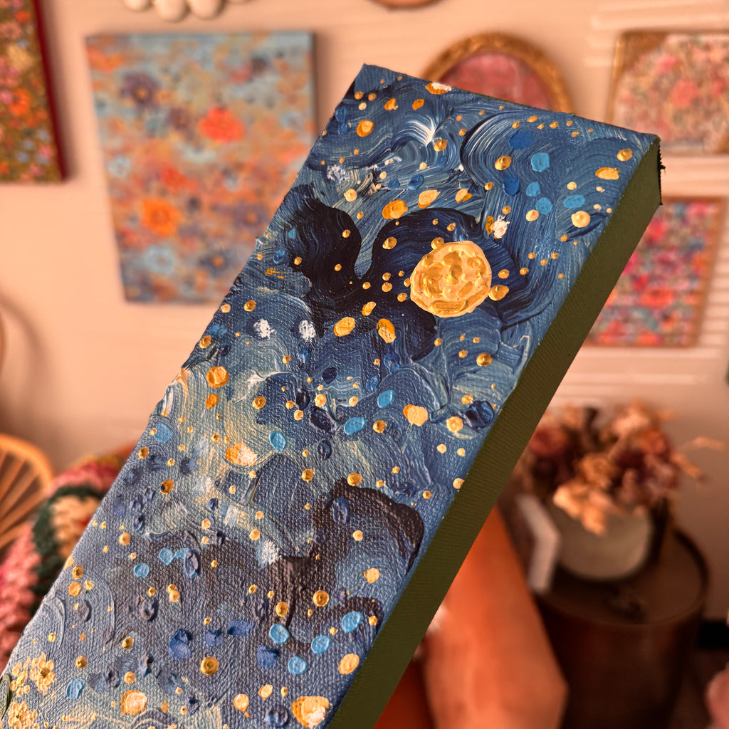Moonlit Garden Set of 3 Original Painted Canvases