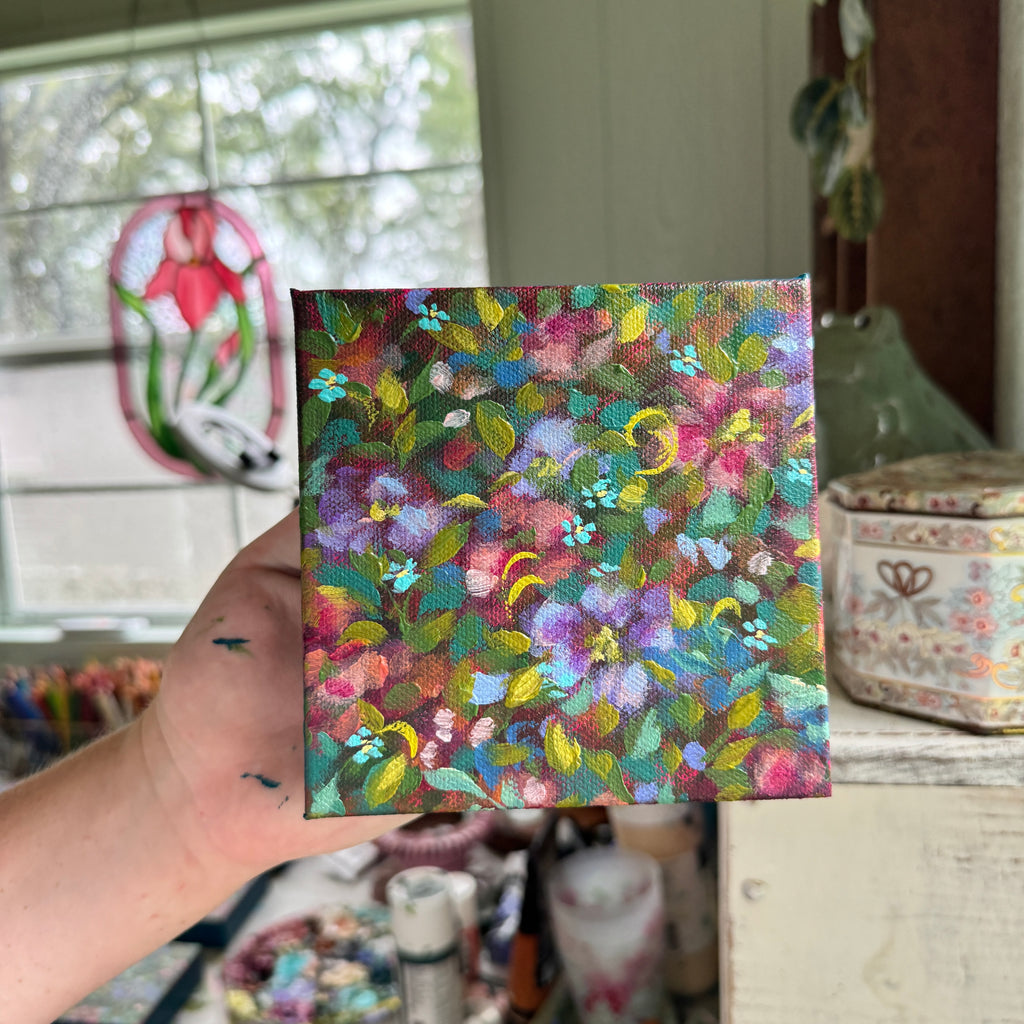 Colorful Florals Original Painted Canvas #2