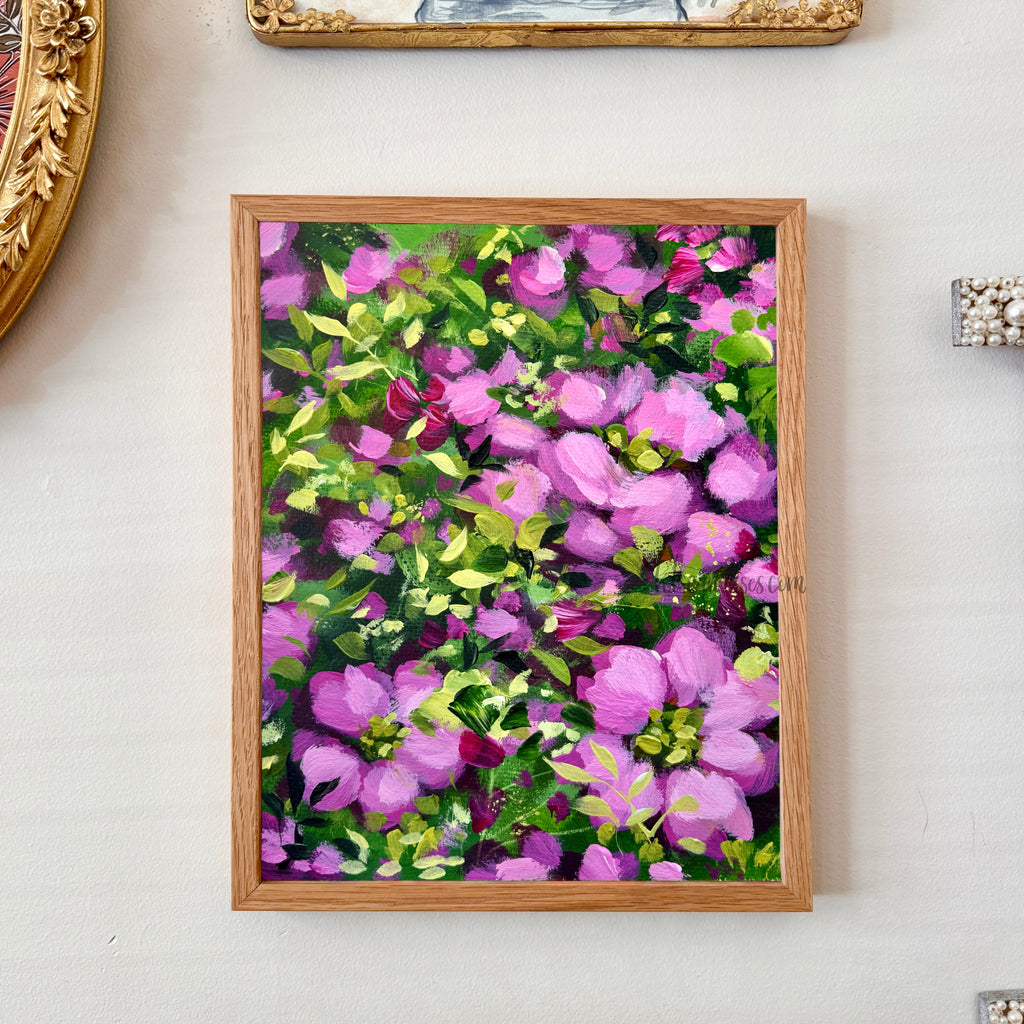 Ella’s Magenta Abstract Garden Set of 2 Art Prints