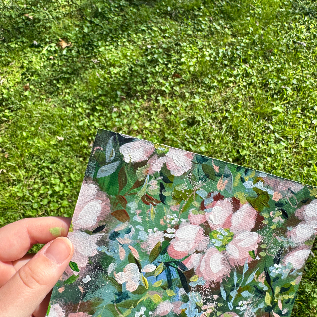 Original Soft Pink Florals Art Paper No. 9