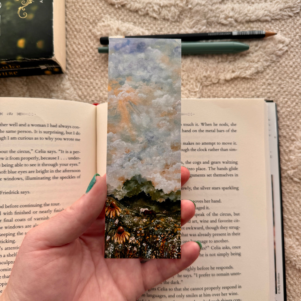 Floral Countryside at Dawn Double Sided Bookmark