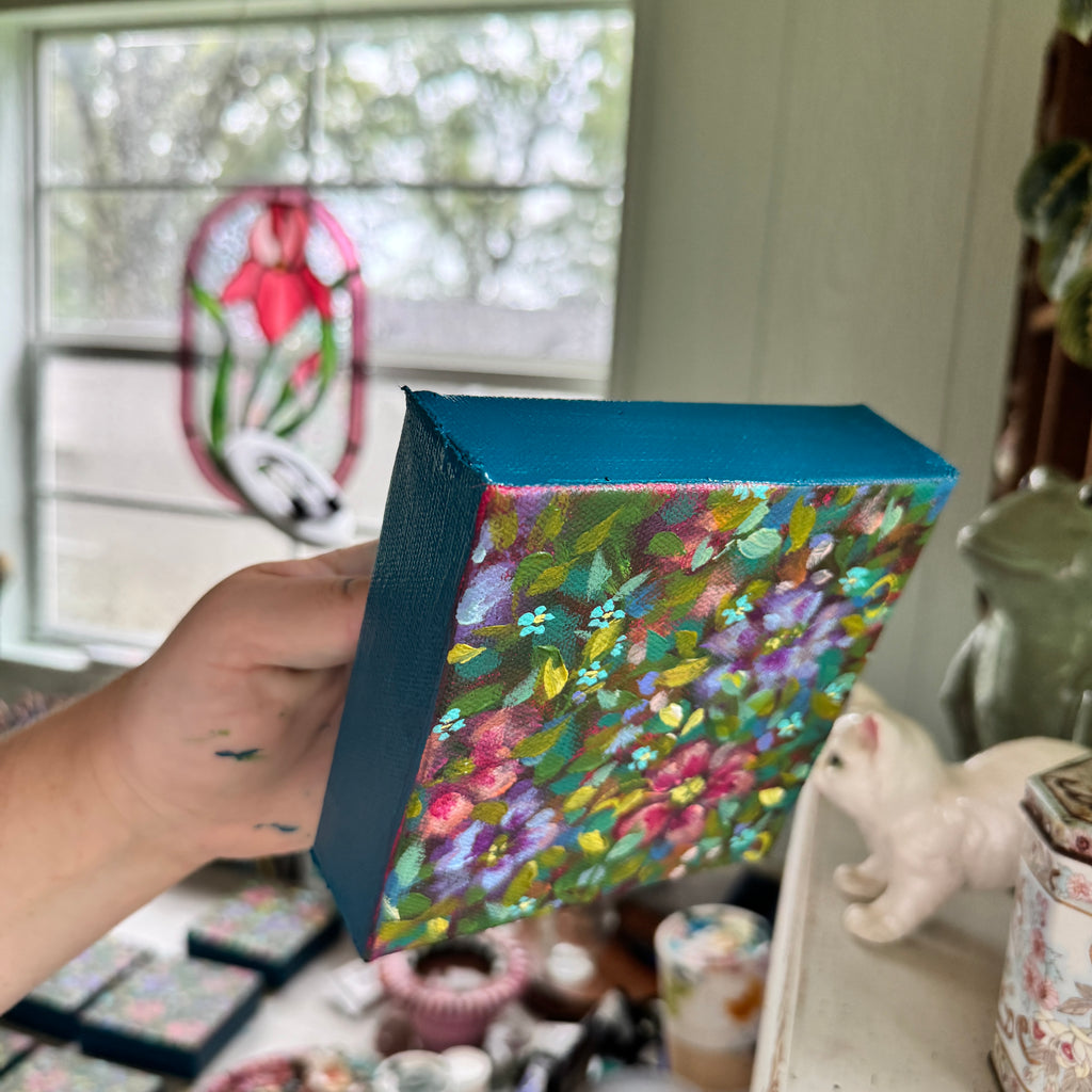 Colorful Florals Original Painted Canvas #3