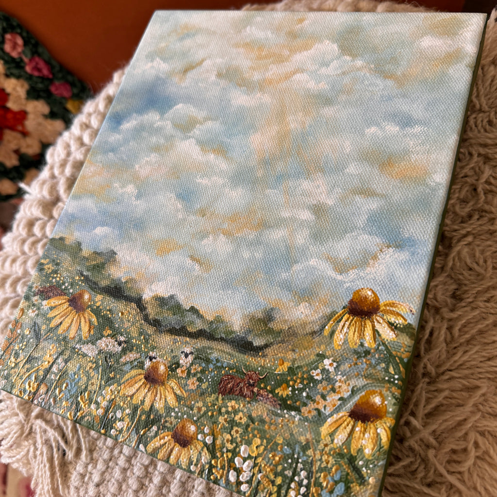 Floral Countryside #1 Original Painted Canvas