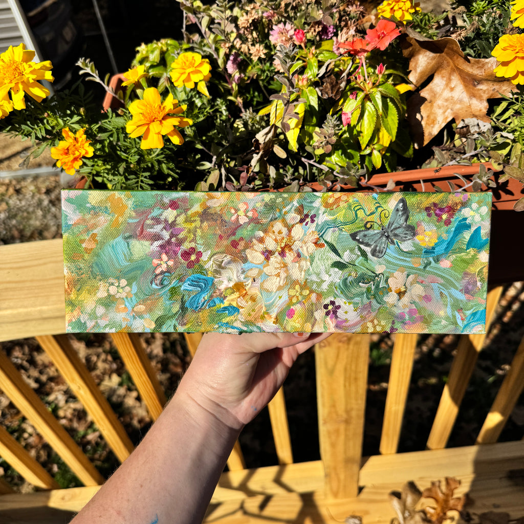 Butterfly Garden Original Painted Canvas #5
