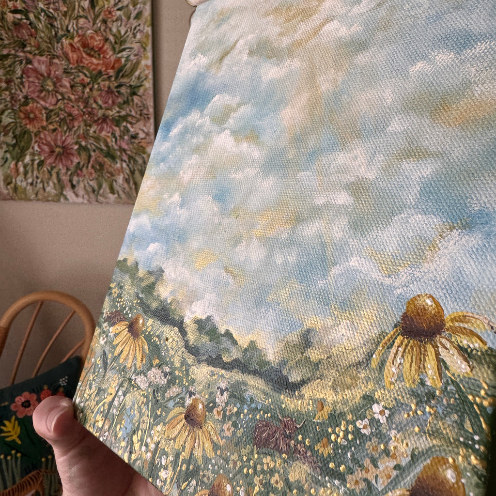 Floral Countryside #1 Original Painted Canvas