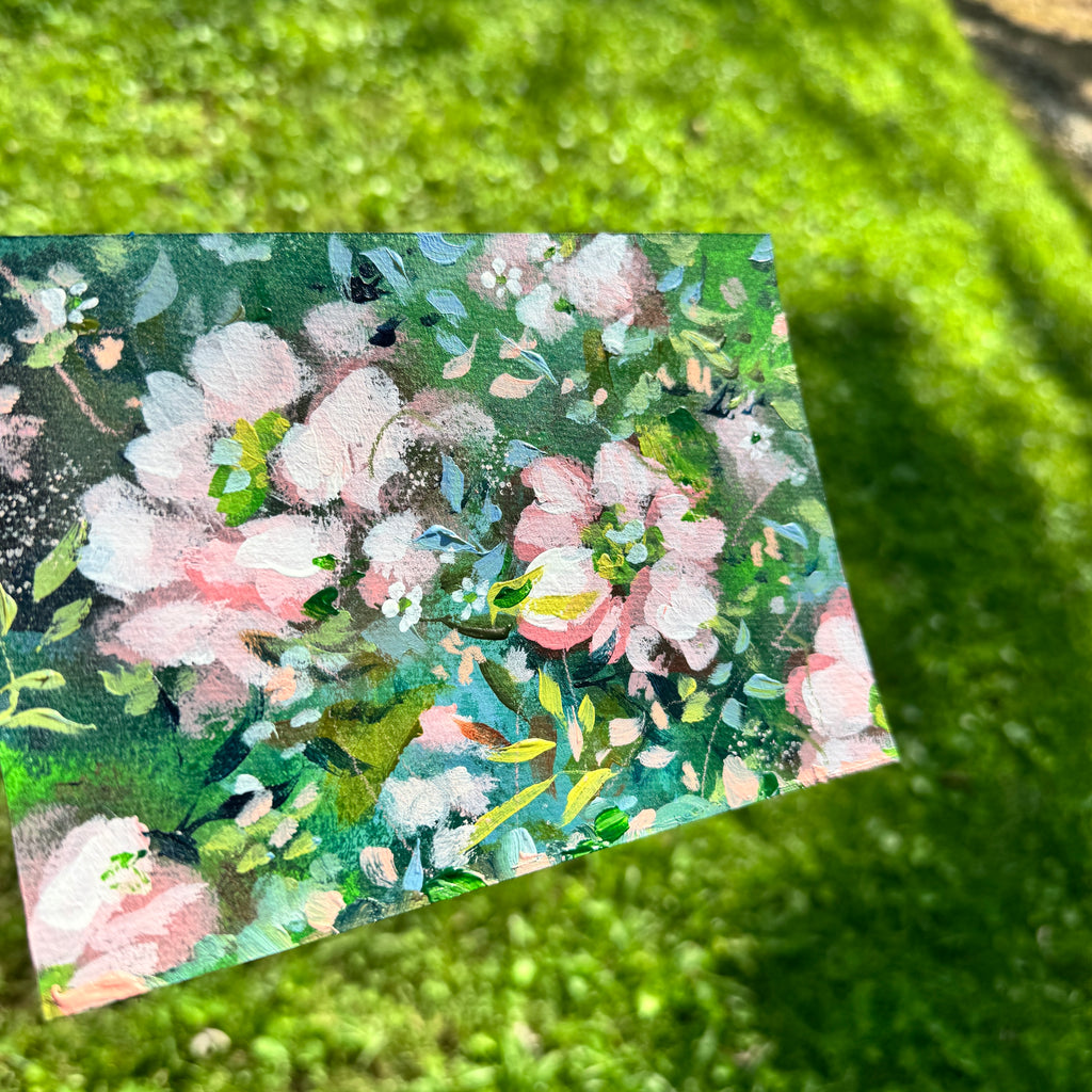 Original Soft Pink Florals Art Paper No. 1