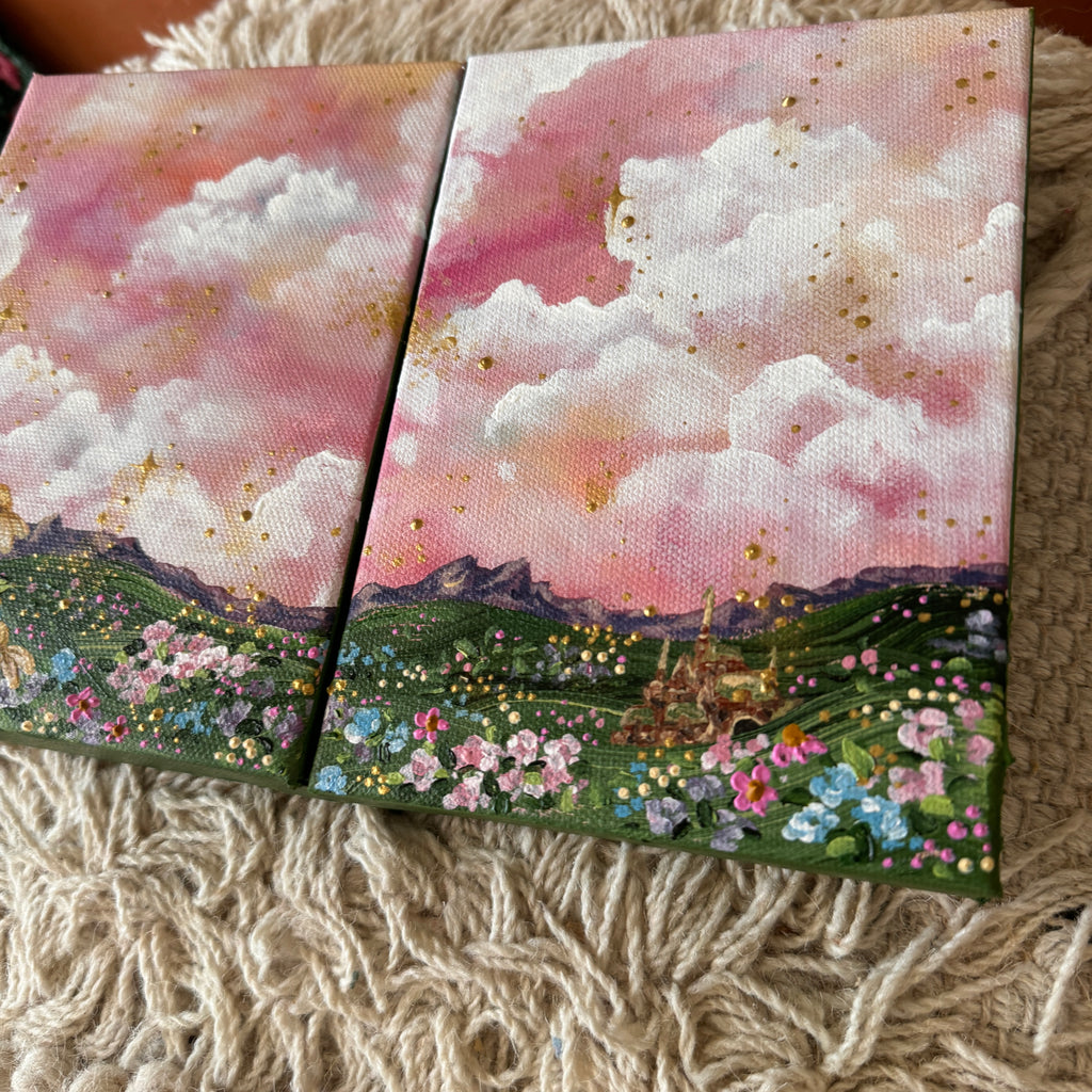 Floral Set of 2 Original Painted Canvases