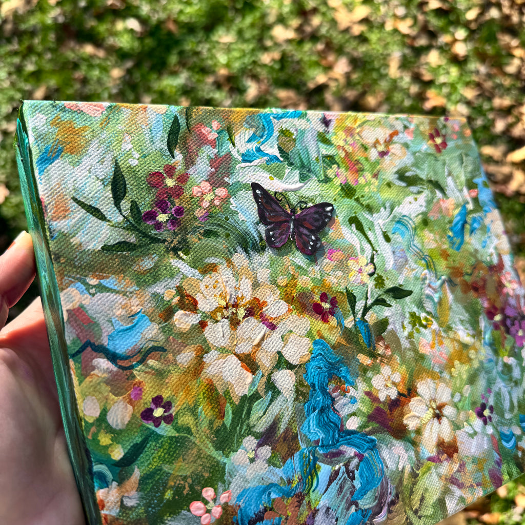 Butterfly Garden Original Painted Canvas #4