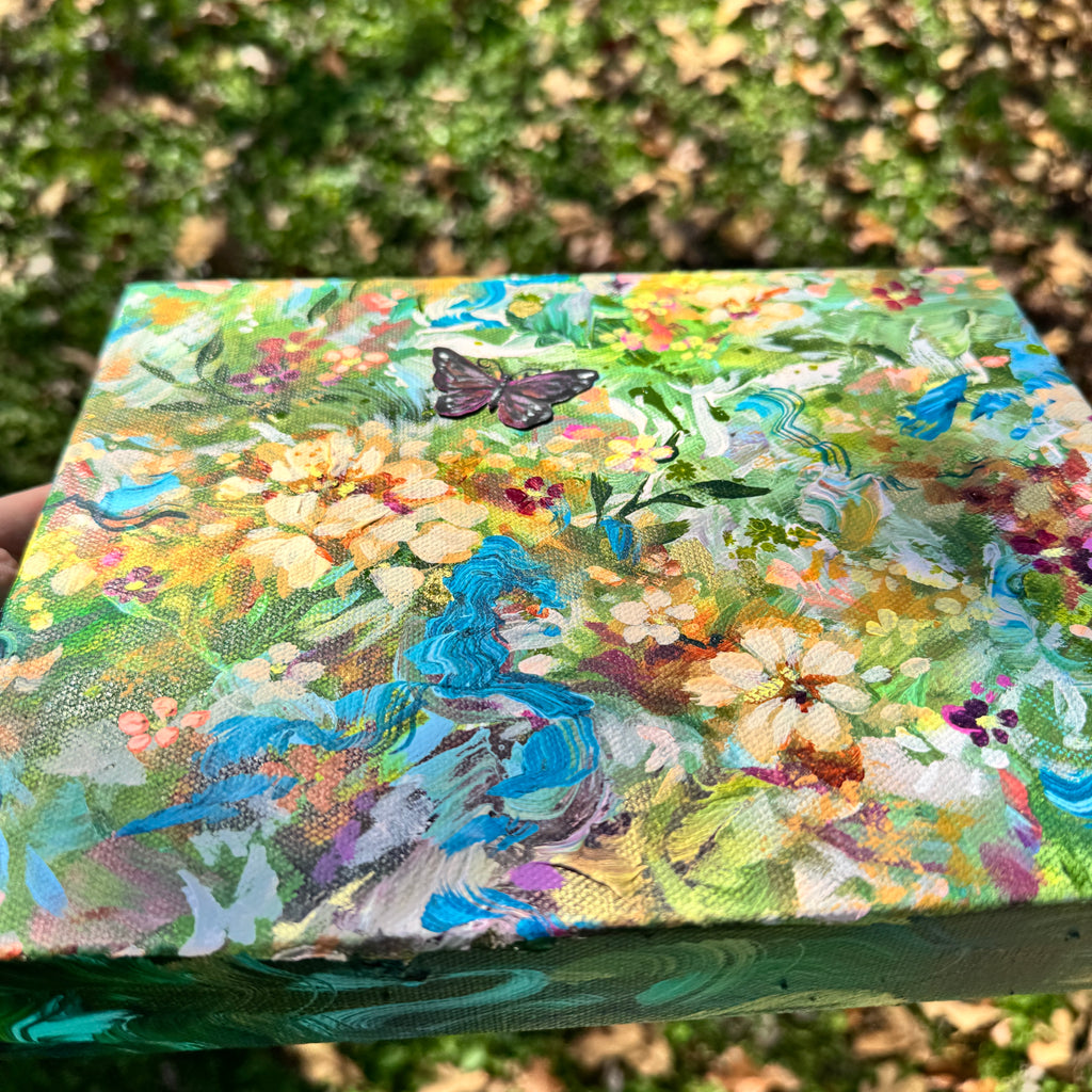 Butterfly Garden Original Painted Canvas #4