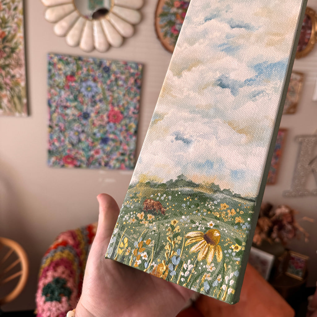 Floral Countryside Set of 3 Original Painted Canvas