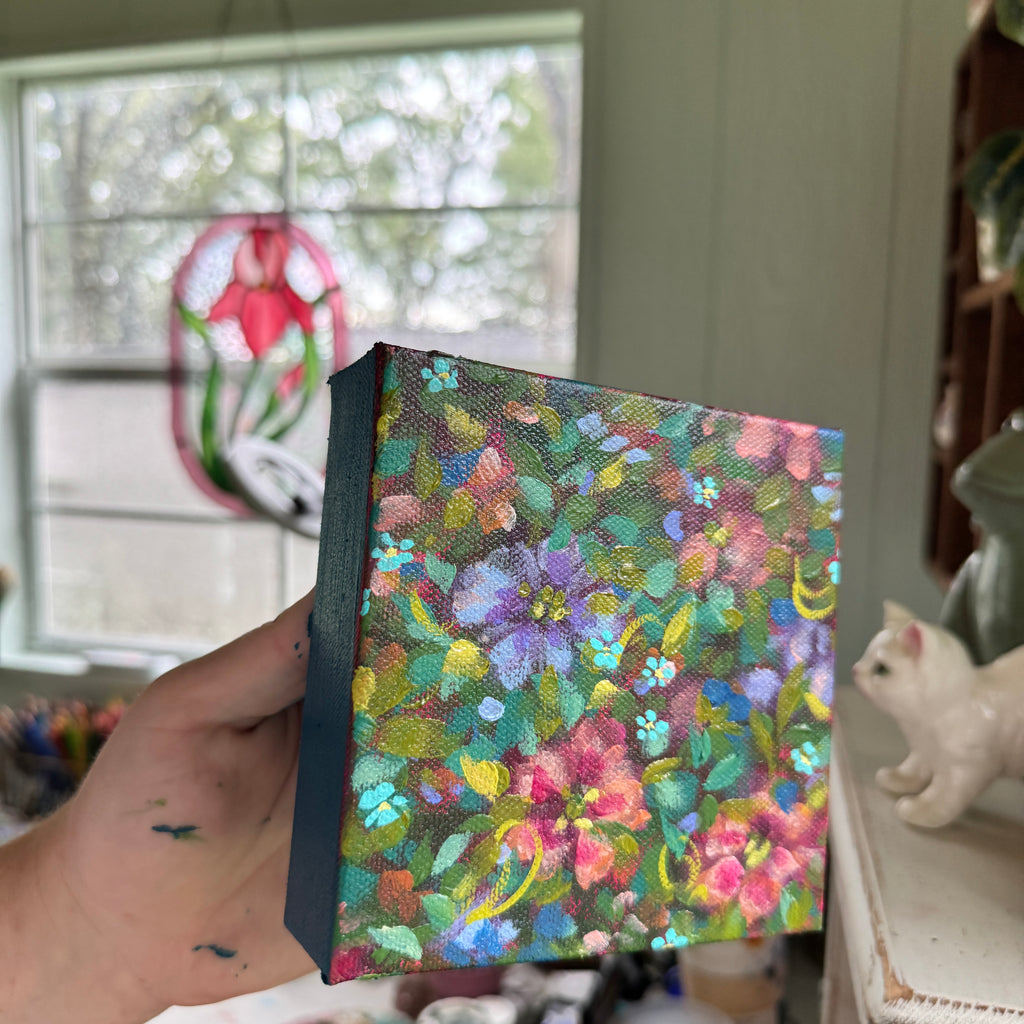 Colorful Florals Original Painted Canvas #8