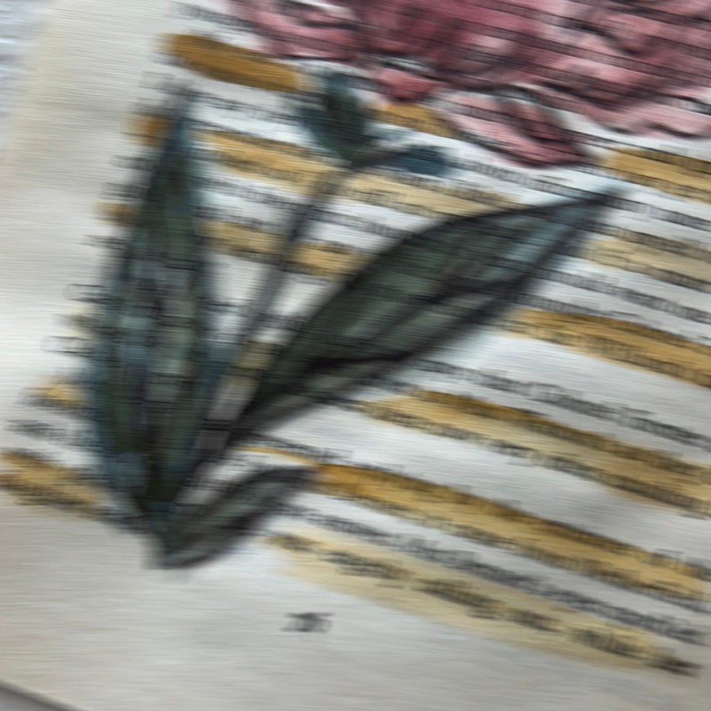 Floral Original Painted Book Page Paper #28