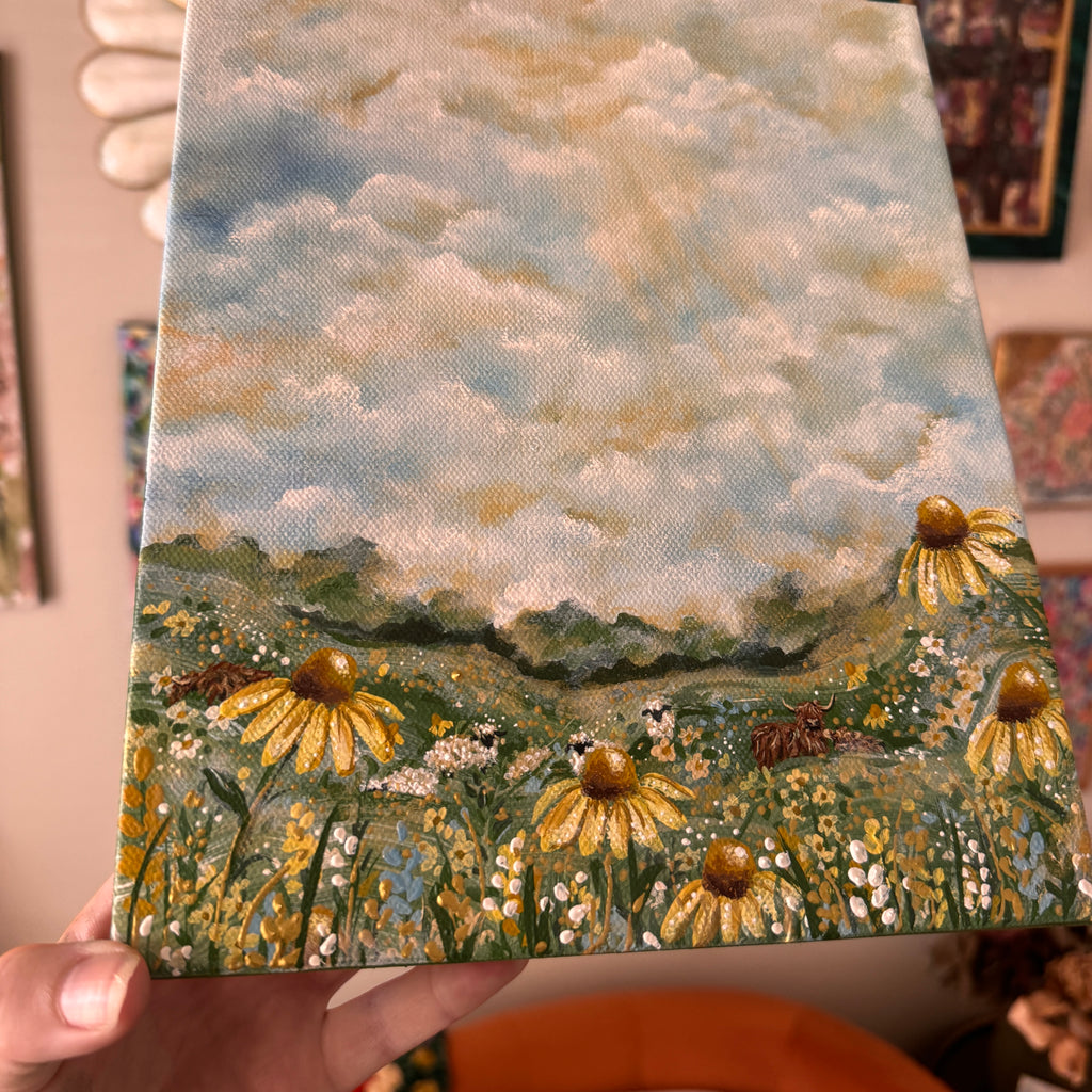 Floral Countryside #1 Original Painted Canvas