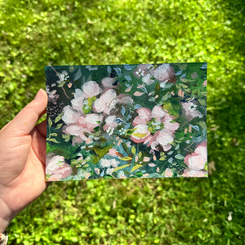 Original Soft Pink Florals Art Paper No. 1