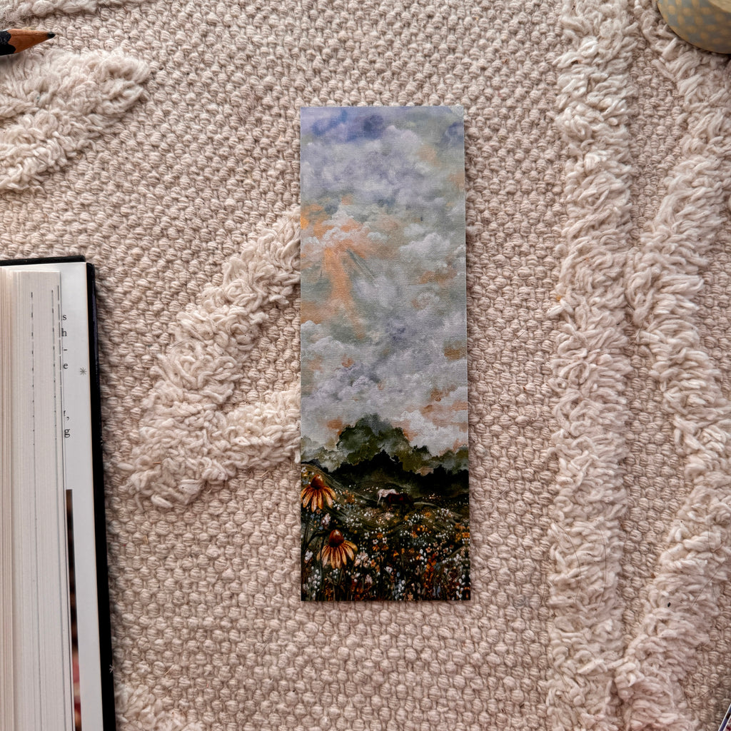 Floral Countryside at Dawn Double Sided Bookmark