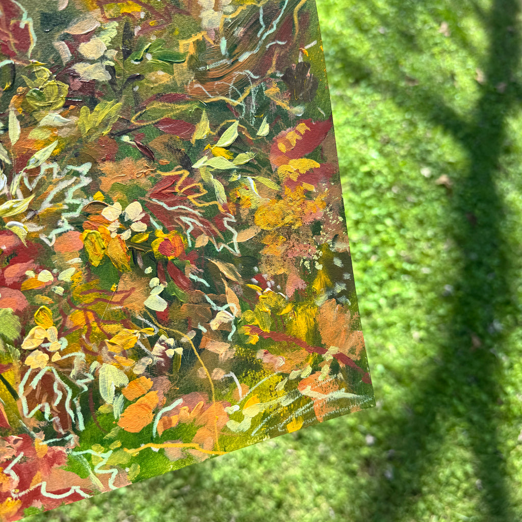 Original Ella in the Fall Foliage Art Paper