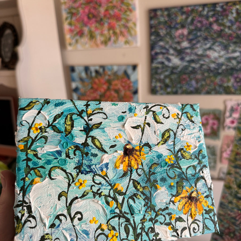 Floral Set of 2 Original Painted Canvases A