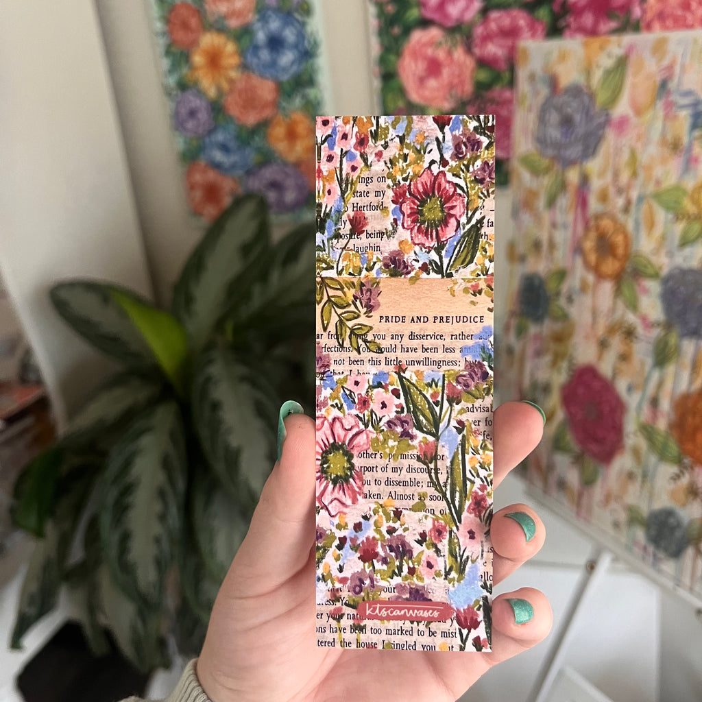 Bookish Florals No. 15 Double Sided Bookmark
