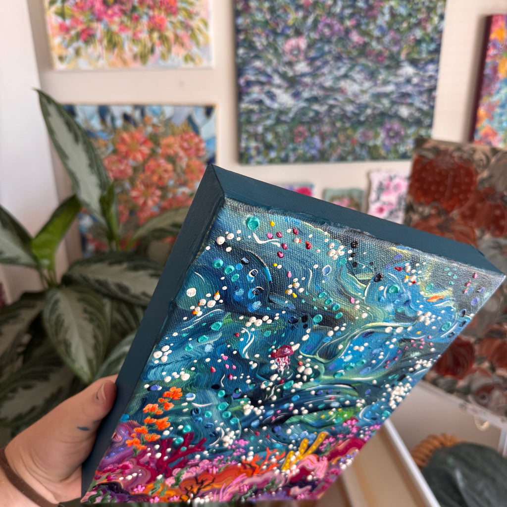 Florals Under the Sea Original Painted Canvas