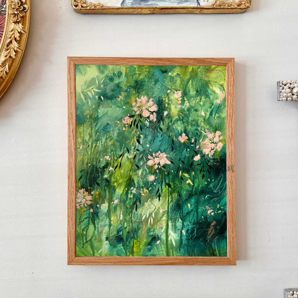 Ella in the Rainy Garden Art Print