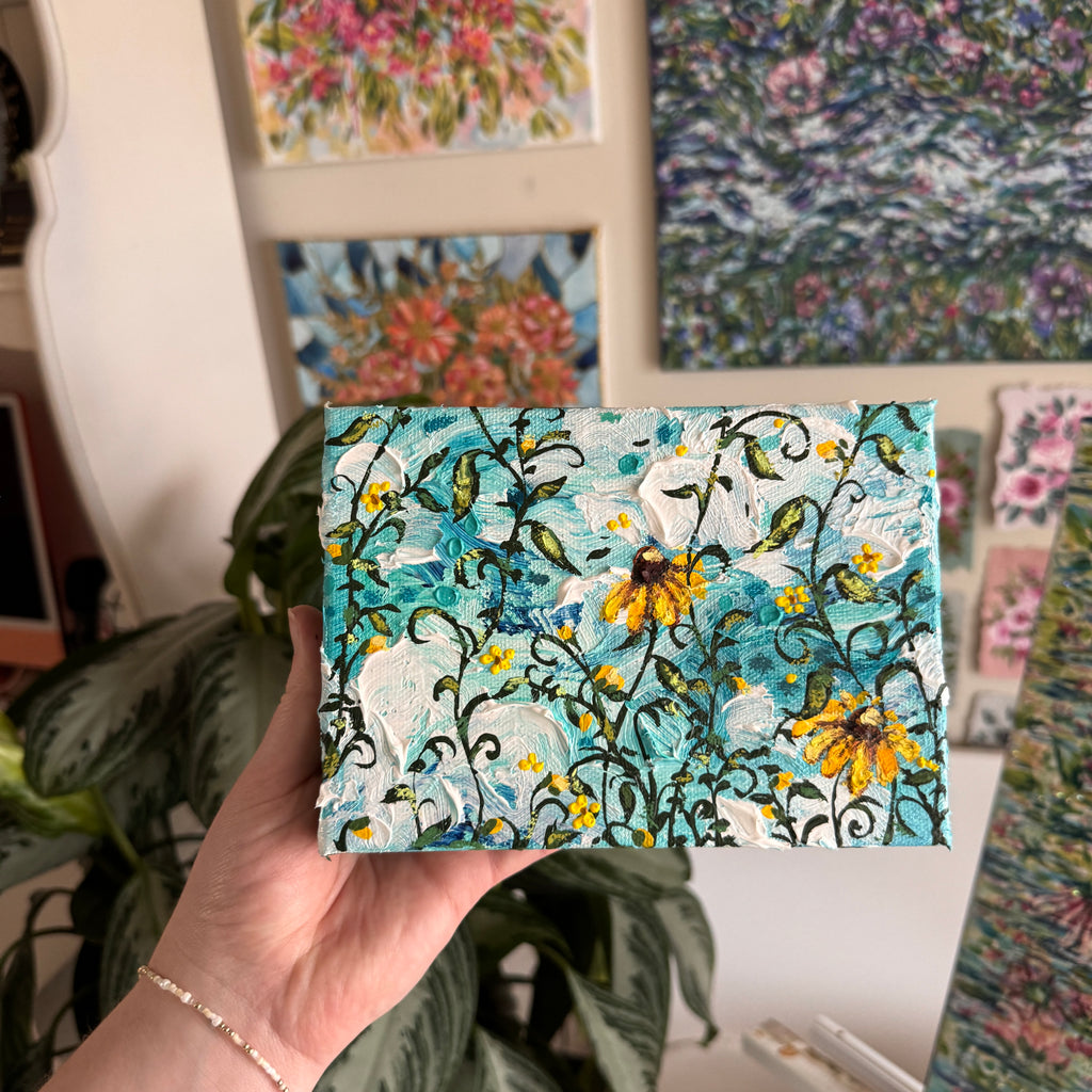 Floral Set of 2 Original Painted Canvases A