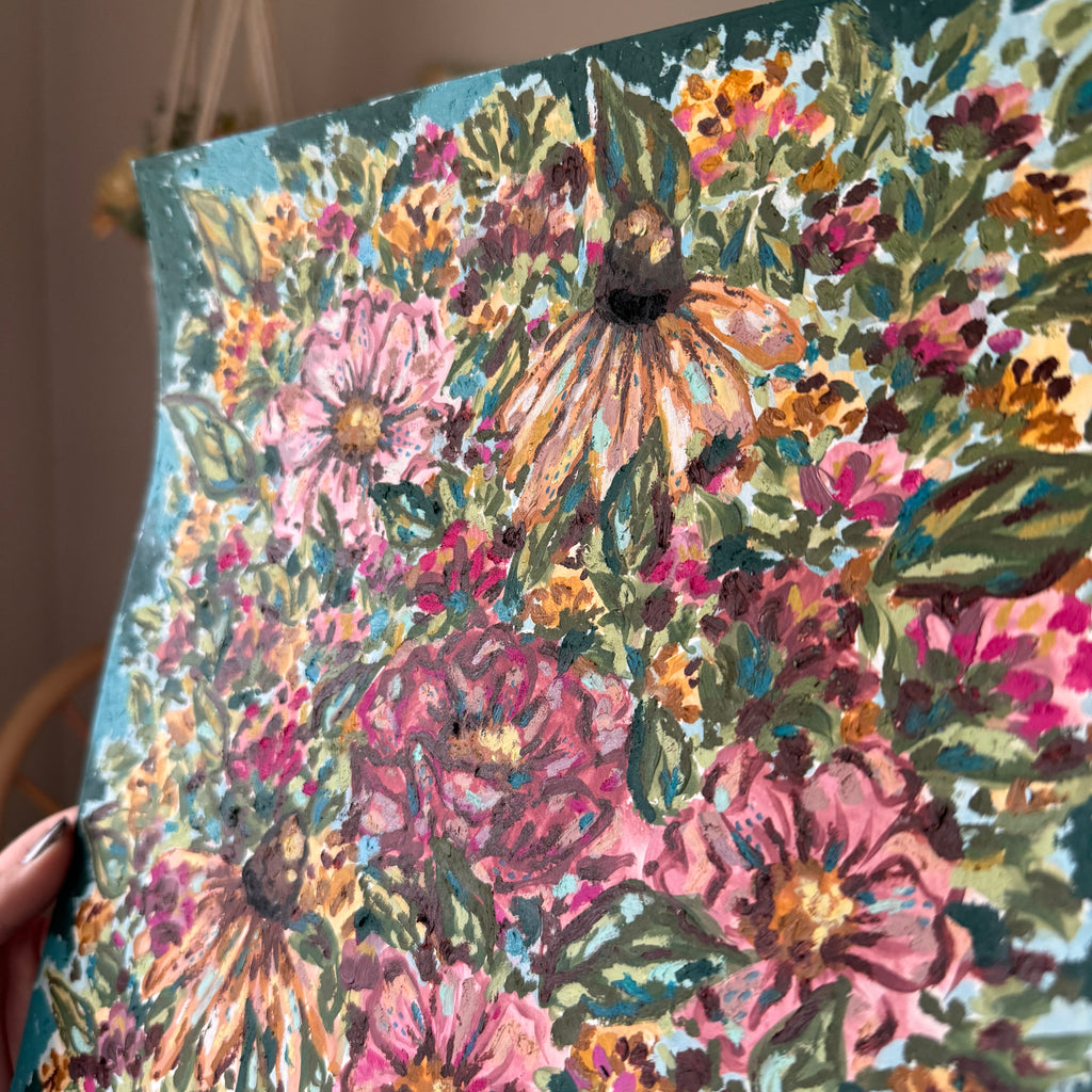 Floral Original Painted Art Paper