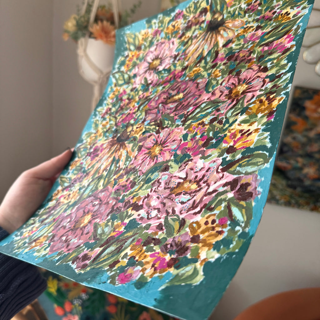 Floral Original Painted Art Paper