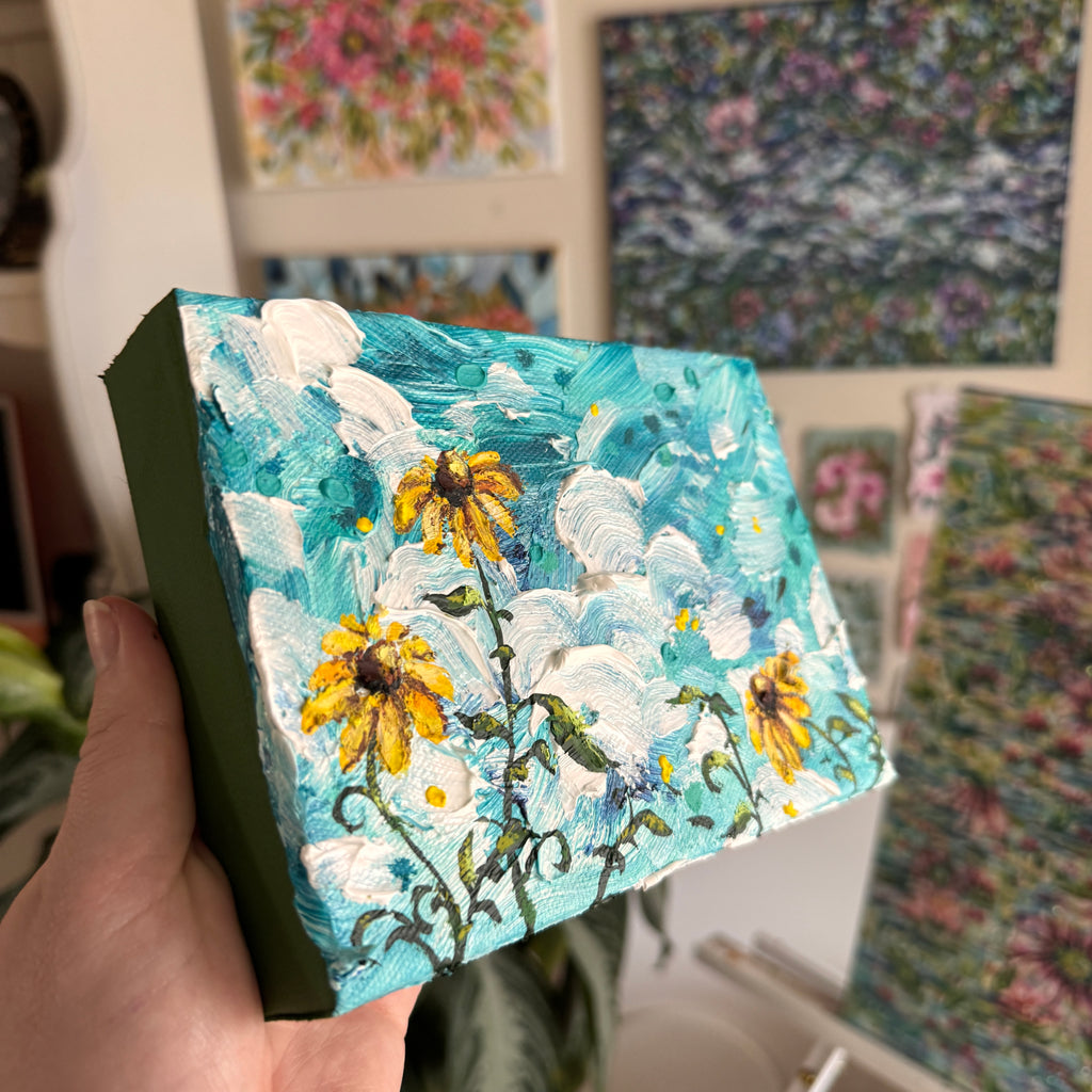 Floral Set of 2 Original Painted Canvases A