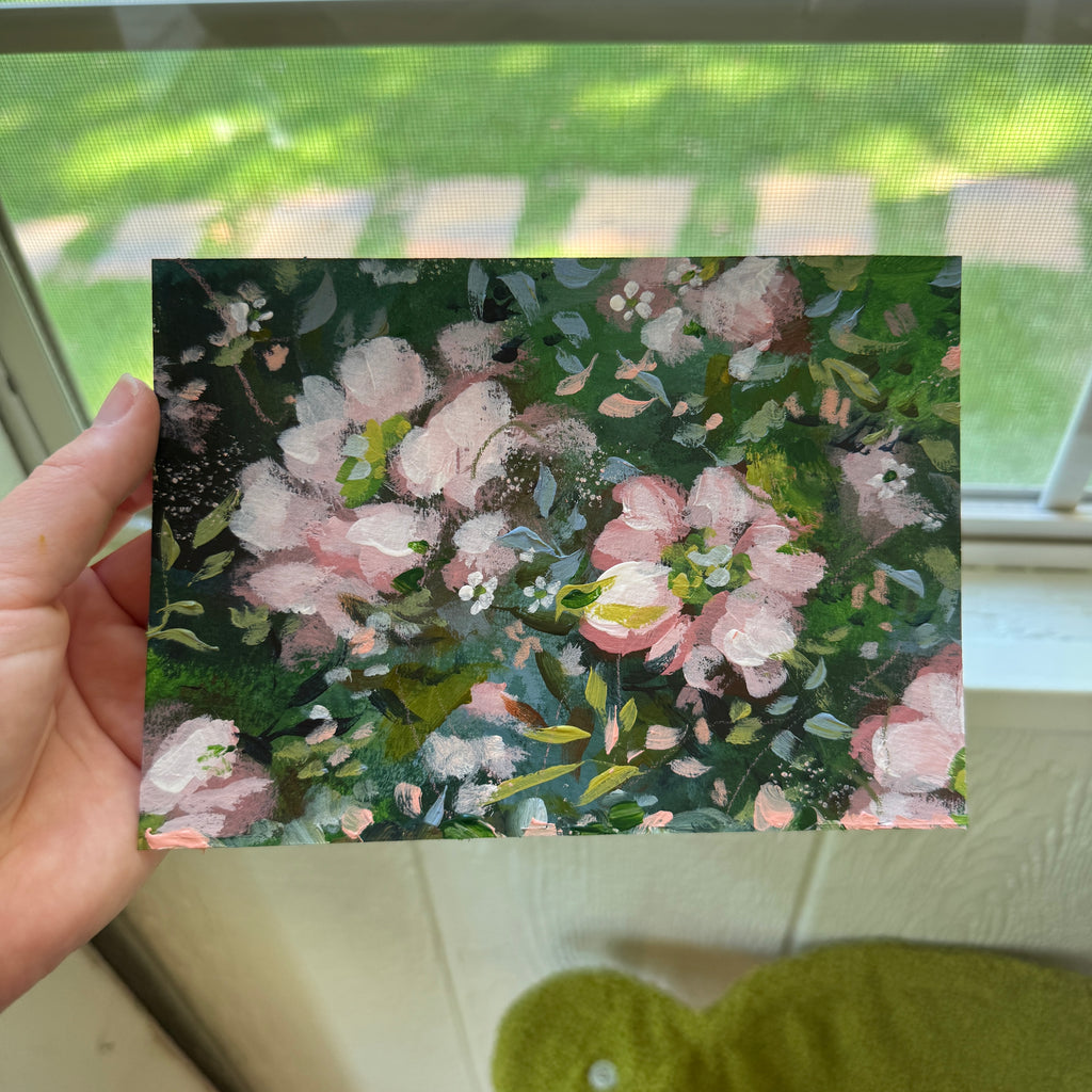 Original Soft Pink Florals Art Paper No. 1