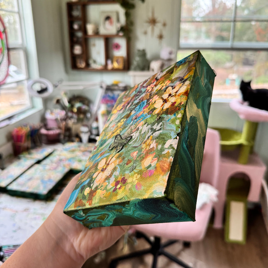 Butterfly Garden Original Painted Canvas #3