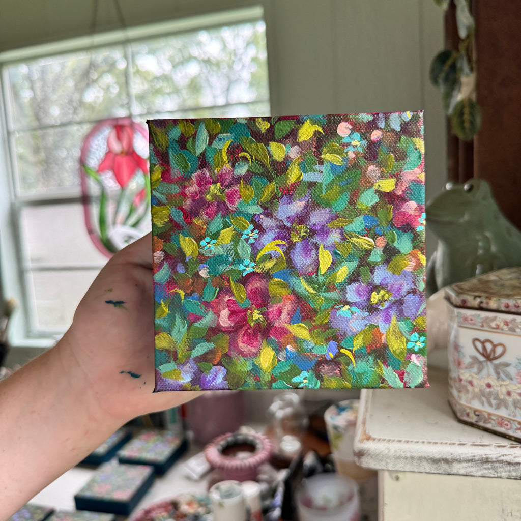 Colorful Florals Original Painted Canvas #7